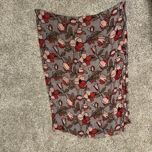 Floral Print Women's Scarf - Red, Pink, Brown and Grey